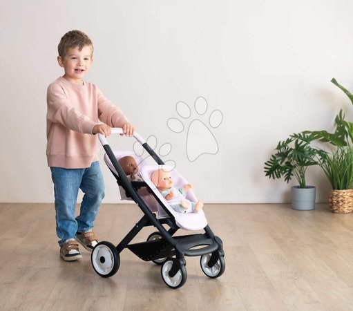 Puppenwagen ab 18 Monaten - Puppenzwillingswagen mit Sicherheitsgurt Twin Pushchair Pink Maxi-Cosi & Quinny Smoby - 7