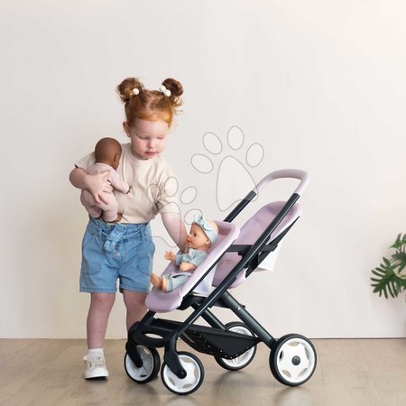 Puppenwagen ab 18 Monaten - Puppenzwillingswagen mit Sicherheitsgurt Twin Pushchair Pink Maxi-Cosi & Quinny Smoby - 8