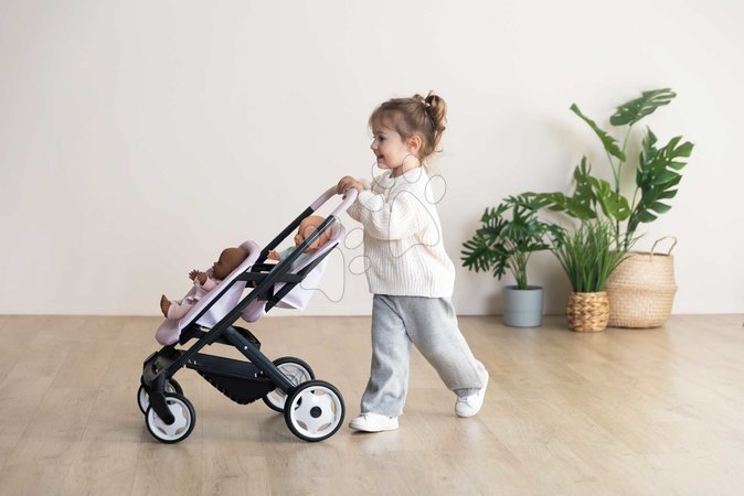 Puppenwagen ab 18 Monaten - Puppenzwillingswagen mit Sicherheitsgurt Twin Pushchair Pink Maxi-Cosi & Quinny Smoby - 9