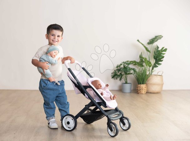 Puppenwagen ab 18 Monaten - Puppenzwillingswagen mit Sicherheitsgurt Twin Pushchair Pink Maxi-Cosi & Quinny Smoby - 10