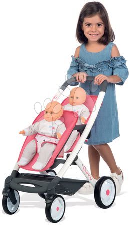 Kočárky pro panenky sety  - Set kočárek pro dvě panenky Twin Trio Pastel Maxi Cosi & Quinny Smoby - 2