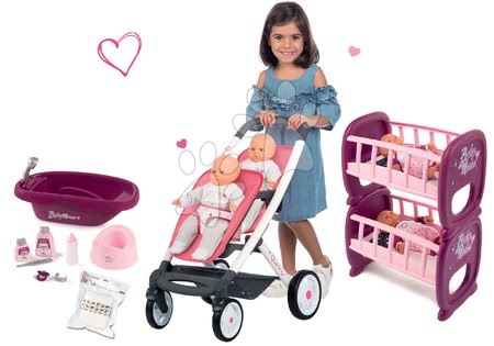 Ugodni seti - Komplet voziček za dva dojenčka Twin Trio Pastel Maxi Cosi & Quinny Smoby