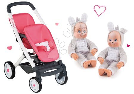 Kočárky pro panenky sety  - Set kočárek pro dvě panenky Twin Trio Pastel Maxi Cosi & Quinny Smoby - 19