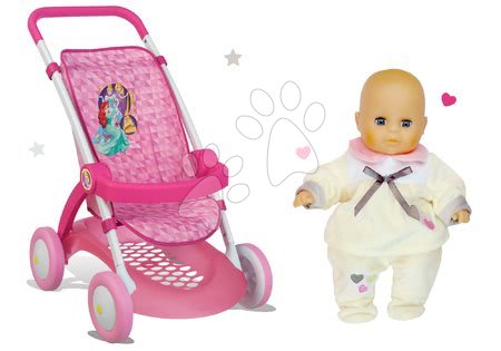 Wózki dla lalek w zestawie - Zestaw wózek spacerowy Księżniczki Disney Smoby - 1