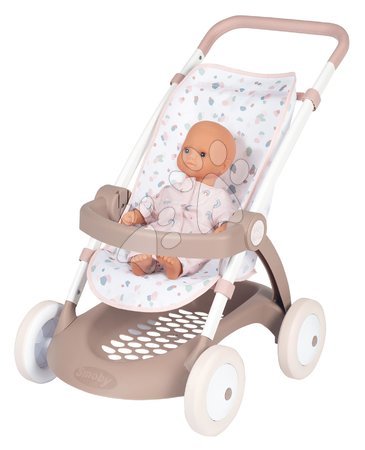 Kočárky pro panenky - Kočárek sportovní s textilním potahem Pushchair Natur D'Amour Baby Nurse Smoby