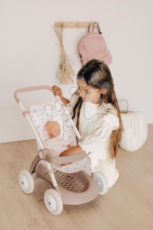 Játékbabák gyerekeknek - Sport babakocsi textil huzattal Pushchair Natur D'Amour Baby Nurse Smoby_1