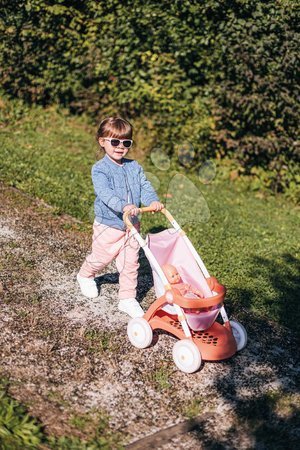 Puppenwagen ab 18 Monaten - Sportlicher Puppenbuggy mit Stoffbezug Pushchair Soft Baby Nurse von Smoby - 3