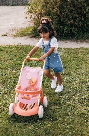Puppenwagen ab 18 Monaten - Sportlicher Puppenbuggy mit Stoffbezug Pushchair Soft Baby Nurse von Smoby - 4