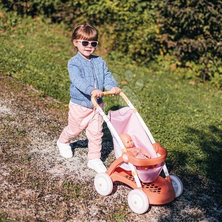 Puppenwagen ab 18 Monaten - Sportlicher Puppenbuggy mit Stoffbezug Pushchair Soft Baby Nurse von Smoby - 5