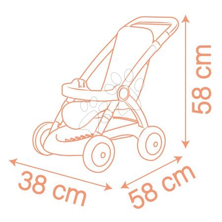 Puppenwagen ab 18 Monaten - Sportlicher Puppenbuggy mit Stoffbezug Pushchair Soft Baby Nurse von Smoby - 11