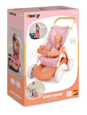 Puppenwagen ab 18 Monaten - Sportlicher Puppenbuggy mit Stoffbezug Pushchair Soft Baby Nurse von Smoby - 12