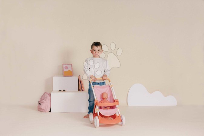 Puppenwagen ab 18 Monaten - Sportlicher Puppenbuggy mit Stoffbezug Pushchair Soft Baby Nurse von Smoby - 7