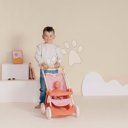 Puppenwagen ab 18 Monaten - Sportlicher Puppenbuggy mit Stoffbezug Pushchair Soft Baby Nurse von Smoby - 8