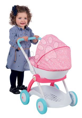 Wózki od 18 miesięcy - Głęboki wózek Pastel Księżniczki Disney Smoby dla lalki 42 cm (wysokość rączki 58 cm) różowy od 18 mc_1