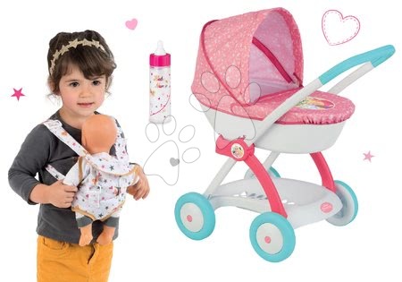 Szett mély babakocsi 42 cm játékbabának Hercegnők Disney Smoby