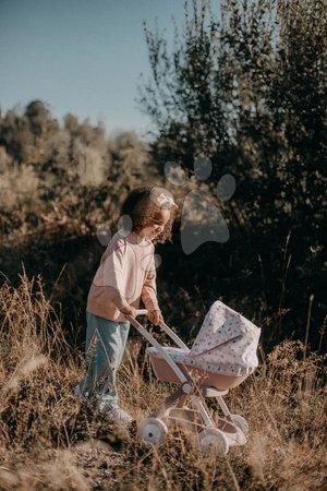 Punčke in dojenčki - Globoki voziček s tekstilno prevleko Pram Natur D'Amour Baby Nurse Smoby_1