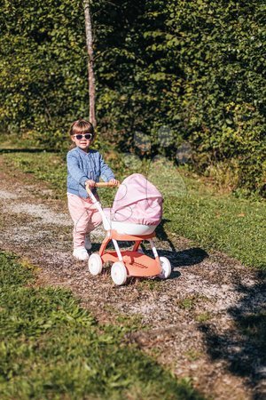 Puppenwagen ab 18 Monaten - Tiefer Puppenwagen mit Stoffbezug Pram Soft Baby Nurse Smoby  - 3