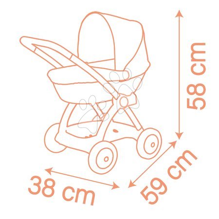 Puppenwagen ab 18 Monaten - Tiefer Puppenwagen mit Stoffbezug Pram Soft Baby Nurse Smoby  - 19