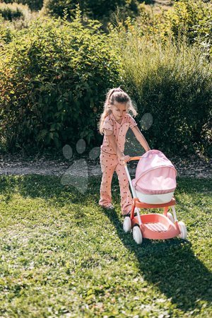 Puppenwagen ab 18 Monaten - Tiefer Puppenwagen mit Stoffbezug Pram Soft Baby Nurse Smoby  - 6