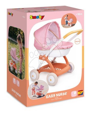 Puppenwagen ab 18 Monaten - Tiefer Puppenwagen mit Stoffbezug Pram Soft Baby Nurse Smoby  - 20