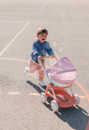 Puppenwagen ab 18 Monaten - Tiefer Puppenwagen mit Stoffbezug Pram Soft Baby Nurse Smoby  - 8