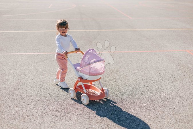 Puppenwagen ab 18 Monaten - Tiefer Puppenwagen mit Stoffbezug Pram Soft Baby Nurse Smoby  - 10