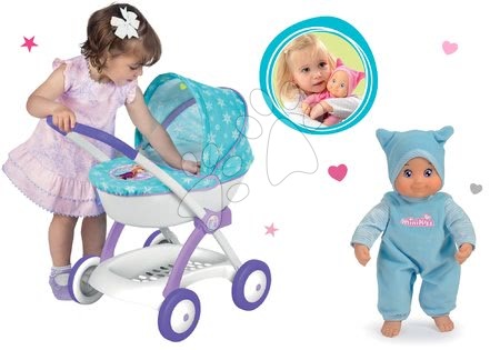 Kočárky pro panenky sety  - Set hluboký kočárek pro 42 cm panenku Frozen Disney Smoby