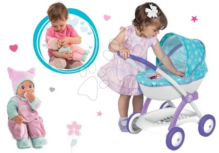 Vozički za punčke in dojenčke kompleti - Komplet globoki voziček za 42 cm dojenčka Frozen Disney Smoby - 10