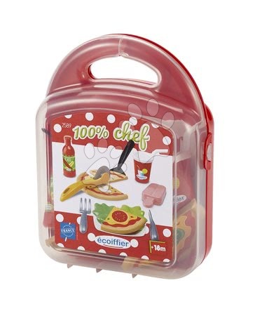 Nádobí a doplňky do kuchyňky - Pizza v kufříku 100% Chef Écoiffier - 1