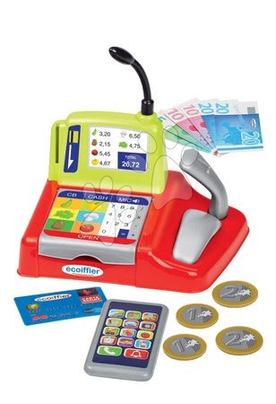 Szupermarketek gyerekeknek - Pánztárgép okostelefonnal Écoiffier 15 kiegészítővel 18 hó-tól_1