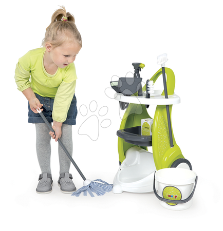 Hry na domácnost - Set úklidový vozík Clean Service Smoby - 12