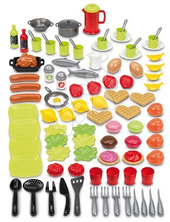 Játékkonyha kiegészítők és edények - Élelmiszerek edényekkel játékkonyhába 100% Chef Écoiffier