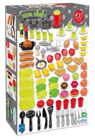 Játékkonyha kiegészítők és edények - Élelmiszerek edényekkel játékkonyhába 100% Chef Écoiffier_1