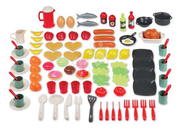 Küchenzubehör und Geschirr für Kinderküchen - Lebensmittel mit Geschirr für die Küche 100% Chef Écoiffier - 7