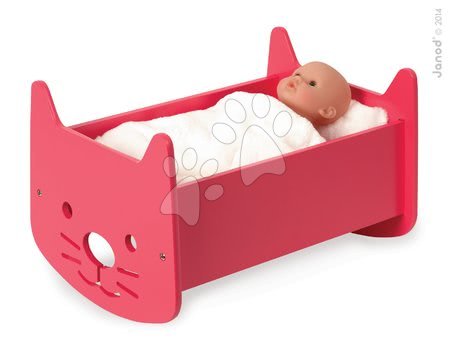 Postýlky a kolébky pro panenky - Dřevěná kolébka pro panenku Babycat Janod - 1