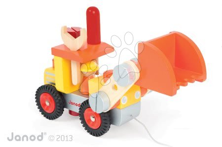 Pracovní dětská dílna - Dřevěná stavebnice buldozer Redmaster Bricolo Bulldozer Janod - 2