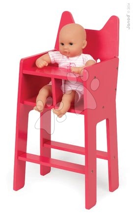Židličky pro panenky - Dřevěná jídelní židle pro panenku Babycat Janod - 1
