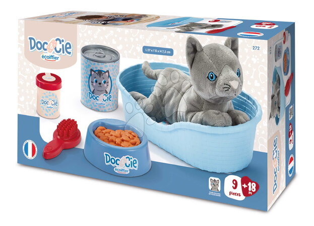 Doll cradles and beds - Cat Basket with Plush Kitten Écoiffier - 3
