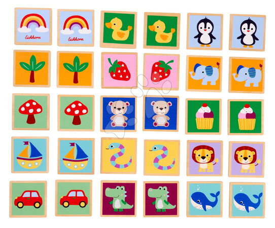 Domine in tombola - Leseno pexeso Živali in predmeti Remember Me Eichhorn