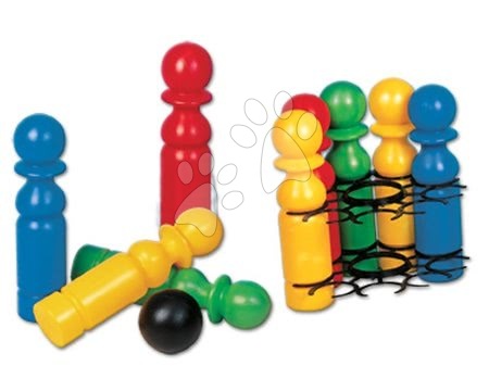 Športové hry pre deti - Veľké kolky Dohány s guľou (výška 37 cm) 9 dielov od 5 rokov