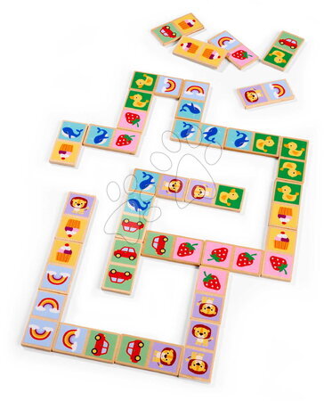 Domine in tombola - Leseno domino Živali in predmeti, igra Eichhorn