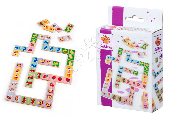 Dřevěné naučné hry - Dřevěné domino Zvířátka a objekty Games Eichhorn - 4