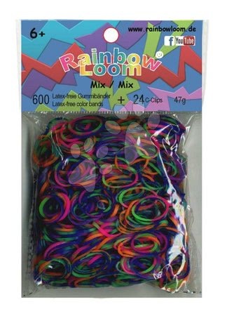 Gumice Loom Bands - Rainbow Loom originalne gumice prošarani mix prozirni 600 komada od 6 godina