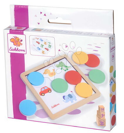 Dřevěné didaktické hračky - Dřevěná didaktická hra Barvy Color Matching Game Eichhorn - 2