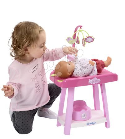 Căsuțe pentru păpuși - Suport pentru înfăşat cu scaun de masă şi cadă Nursery 3in1 Écoiffier - 3