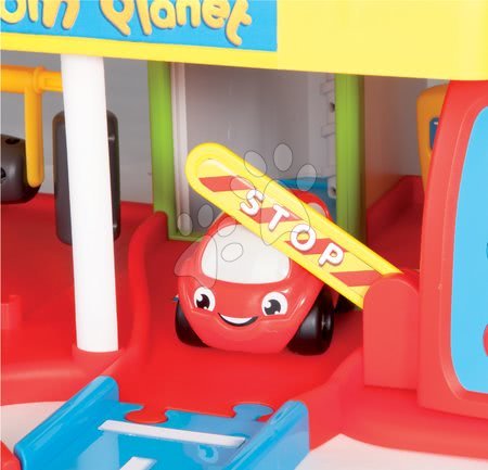 Neaktívna Staré položky - SMOBY 211303 Vroom Planet garáž elektrická so zvukom a svetlom a 1 autickom, +18 mesiacov, 53*40*43 cm - 2