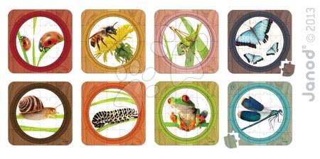 Dětské puzzle do 100 dílků - Oboustranné puzzle Zahrada Janod - 1