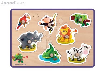 Puzzle pro nejmenší - Dřevěné puzzle pro nejmenší Savannah Fleurus Janod - 1