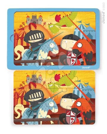Puzzle pro nejmenší - Dřevěné puzzle pro nejmenší Knight Arthur battle Janod - 2