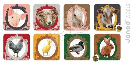 Dětské puzzle do 100 dílků - Oboustranné puzzle Farma Janod - 1